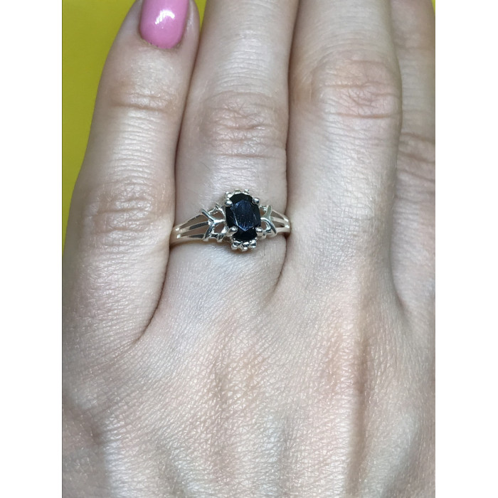 Sky Jewelry Серебряное кольцо 925 пробы с камнем черная шпинель