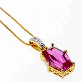 Sky Jewelry Серебряная цепочка с кулоном в позолоте камень шпинель
