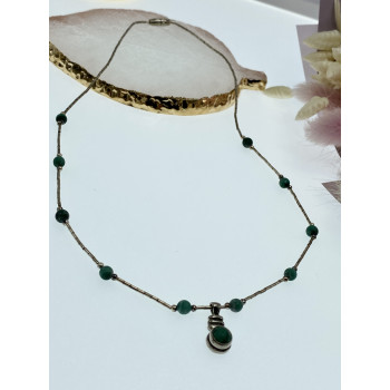 Sky Jewelry Серебряное ожерелье с малахитом  Винтаж