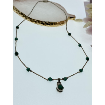 Sky Jewelry Серебряное ожерелье с малахитом  Винтаж