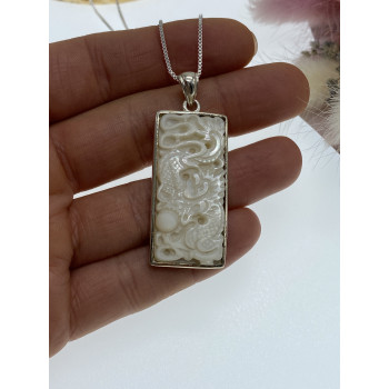 Sky Jewelry Серебряная цепочка с кулоном слоновая кость