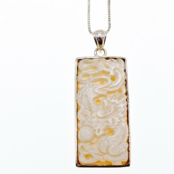 Sky Jewelry Серебряная цепочка с кулоном слоновая кость