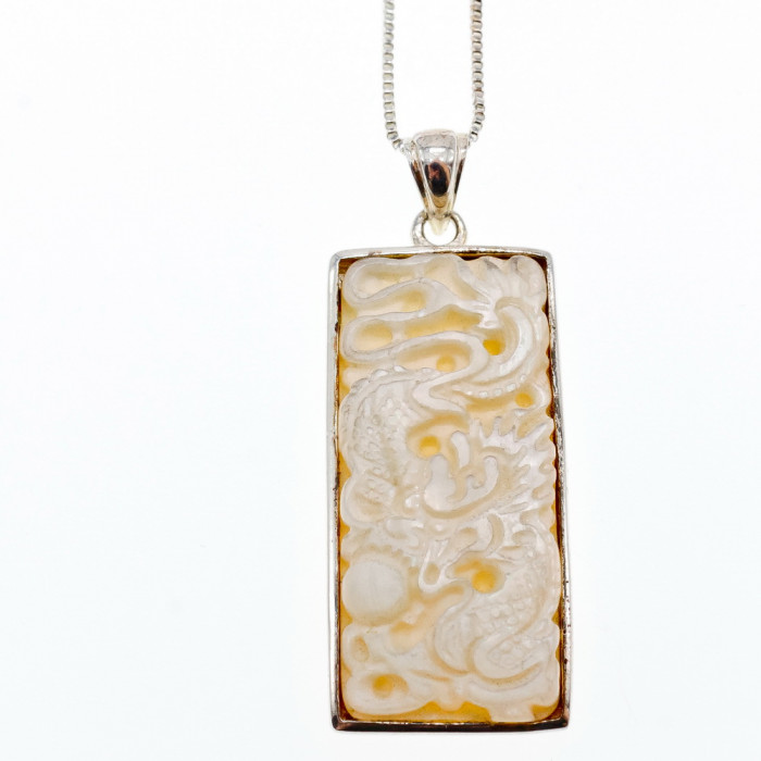 Sky Jewelry Серебряная цепочка с кулоном слоновая кость