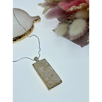 Sky Jewelry Серебряная цепочка с кулоном слоновая кость