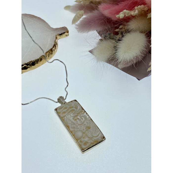 Sky Jewelry Серебряная цепочка с кулоном слоновая кость