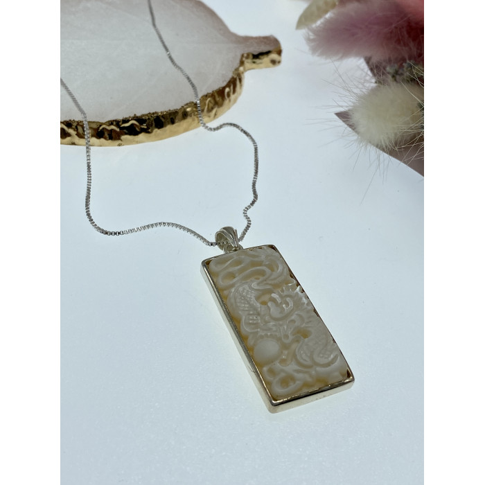 Sky Jewelry Серебряная цепочка с кулоном слоновая кость