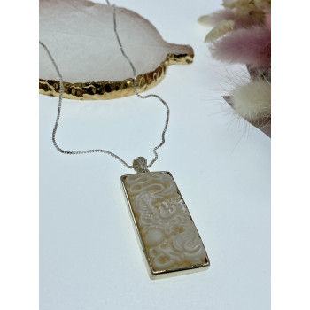 Sky Jewelry Серебряная цепочка с кулоном слоновая кость