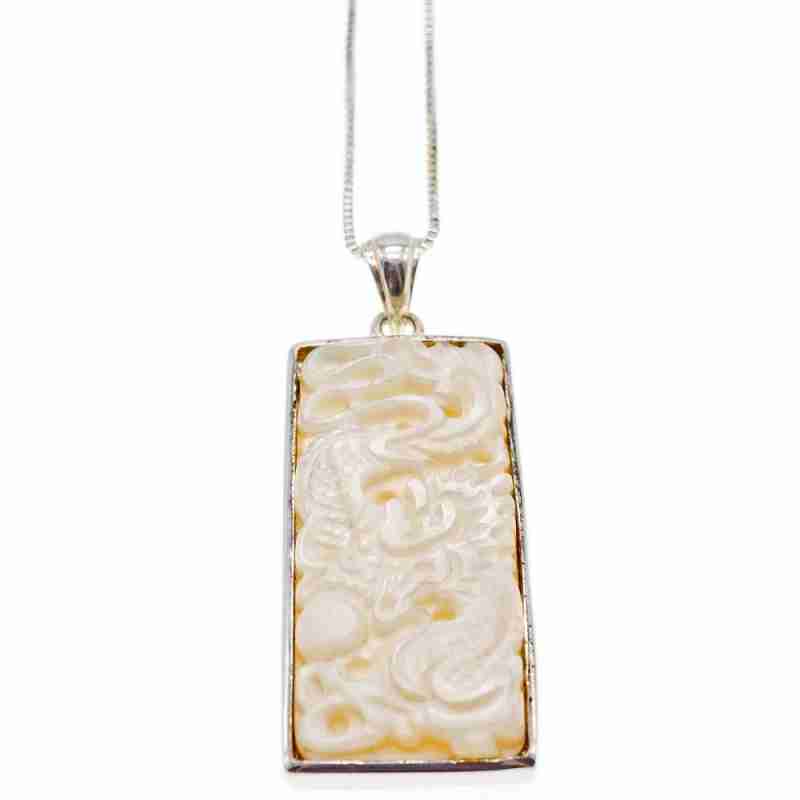 Sky Jewelry Серебряная цепочка с кулоном слоновая кость