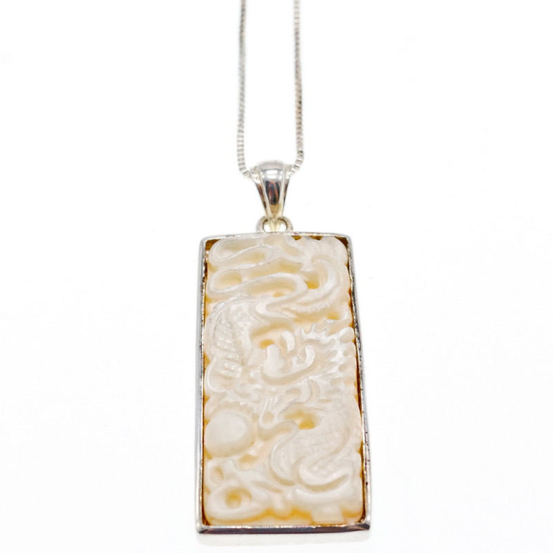 Sky Jewelry Серебряная цепочка с кулоном слоновая кость