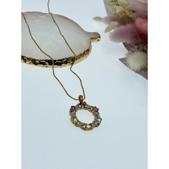 Sky Jewelry Серебряная цепочка с кулоном в позолоте с натуральными камнями  Весна