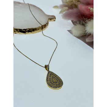 Sky Jewelry Серебряная цепочка с кулоном в позолоте  Капля