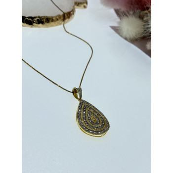 Sky Jewelry Серебряная цепочка с кулоном в позолоте  Капля