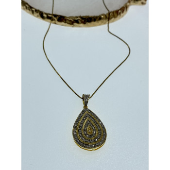 Sky Jewelry Серебряная цепочка с кулоном в позолоте  Капля