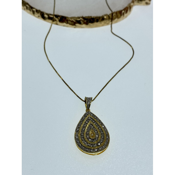 Sky Jewelry Серебряная цепочка с кулоном в позолоте  Капля