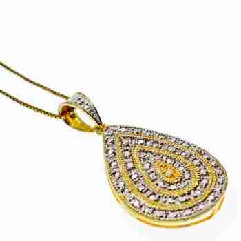 Sky Jewelry Серебряная цепочка с кулоном в позолоте  Капля