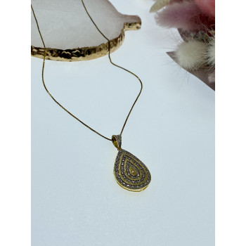 Sky Jewelry Серебряная цепочка с кулоном в позолоте  Капля