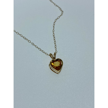 Sky Jewelry Золотая цепочка с кулоном гелиодор   Сердце