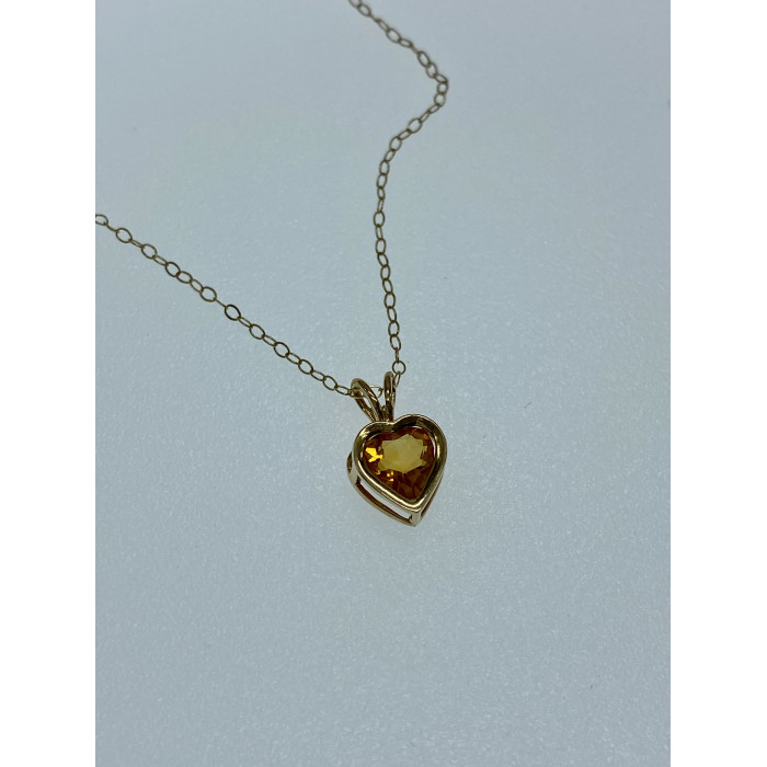 Sky Jewelry Золотая цепочка с кулоном гелиодор   Сердце