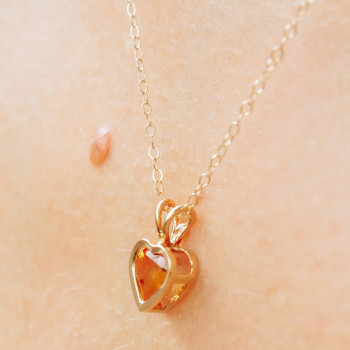 Sky Jewelry Золотая цепочка с кулоном гелиодор   Сердце