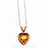 Sky Jewelry Золотая цепочка с кулоном гелиодор   Сердце