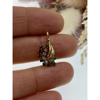 Sky Jewelry Золотой кулон с изумрудами и бриллиантами  Нежность