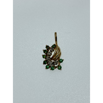 Sky Jewelry Золотой кулон с изумрудами и бриллиантами  Нежность