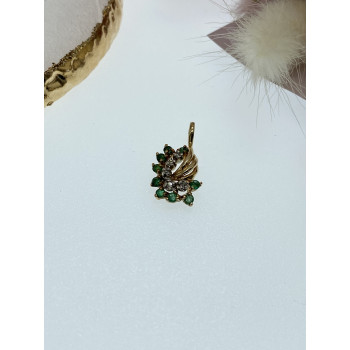 Sky Jewelry Золотой кулон с изумрудами и бриллиантами  Нежность