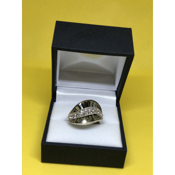 Sky Jewelry Серебряное кольцо с камнями черная Шпинель и черным турмалином