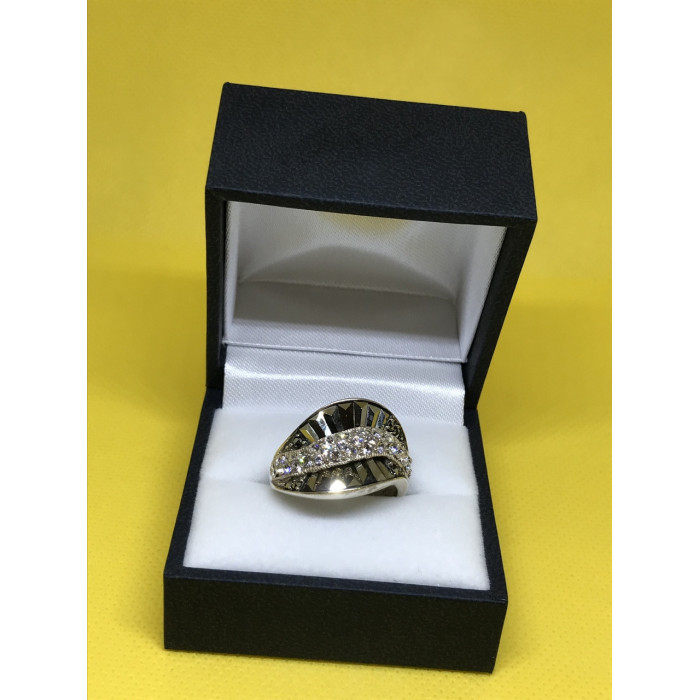 Sky Jewelry Серебряное кольцо с камнями черная Шпинель и черным турмалином