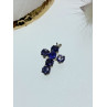 Sky Jewelry Серебряный крестик с камнями танзанит