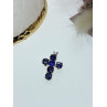 Sky Jewelry Серебряный крестик с камнями танзанит