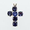 Sky Jewelry Серебряный крестик с камнями танзанит