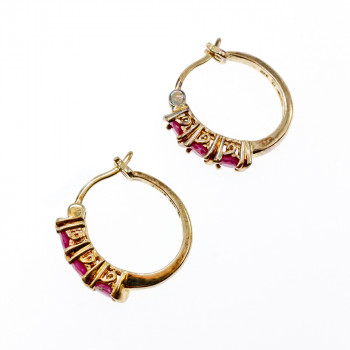 Sky Jewelry Серебряные серьги в позолоте с камнями шпинель  Очарование