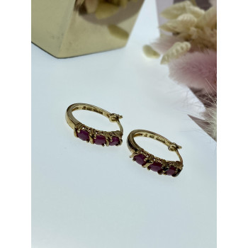 Sky Jewelry Серебряные серьги в позолоте с камнями шпинель  Очарование