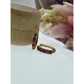 Sky Jewelry Серебряные серьги в позолоте с камнями шпинель  Очарование