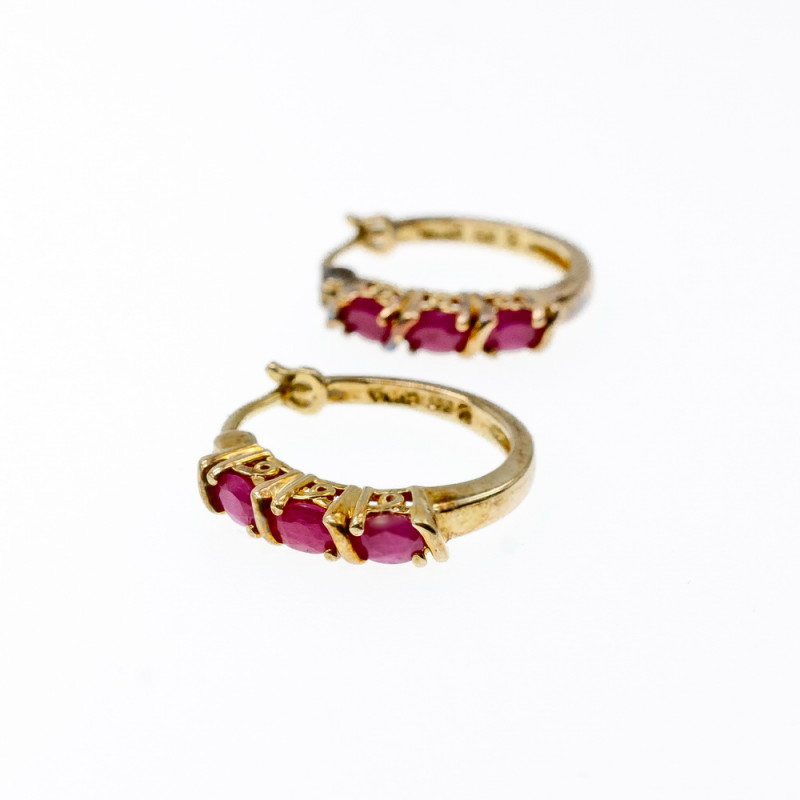 Sky Jewelry Серебряные серьги в позолоте с камнями шпинель  Очарование