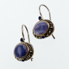 Sky Jewelry Серебряные серьги с агатом и марказитом  Винтаж