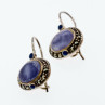 Sky Jewelry Серебряные серьги с агатом и марказитом  Винтаж