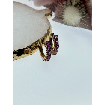 Sky Jewelry Серебряные серьги в позолоте со шпинелью  Нежность