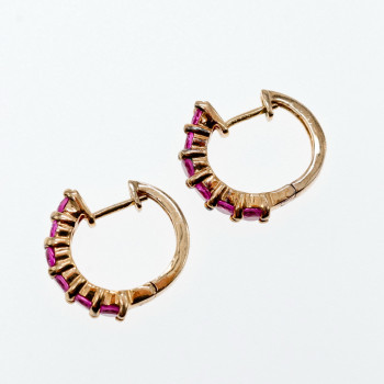 Sky Jewelry Серебряные серьги в позолоте со шпинелью  Нежность