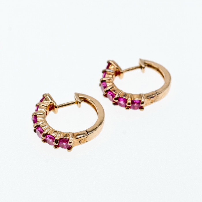 Sky Jewelry Серебряные серьги в позолоте со шпинелью  Нежность