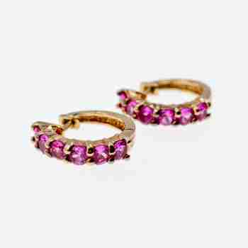 Sky Jewelry Серебряные серьги в позолоте со шпинелью  Нежность