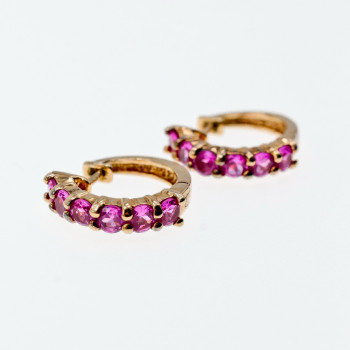 Sky Jewelry Серебряные серьги в позолоте со шпинелью  Нежность