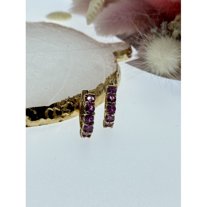 Sky Jewelry Серебряные серьги в позолоте со шпинелью  Нежность