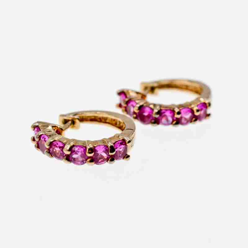 Sky Jewelry Серебряные серьги в позолоте со шпинелью  Нежность