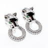Sky Jewelry Серебряные серьги с фианитами Пантера