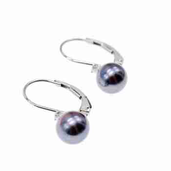 Sky Jewelry Золотые серьги с жемчугом и бриллиантом  Сказка