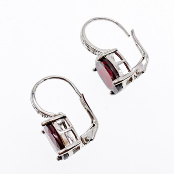 Sky Jewelry Серебряные серьги с альмандином  Роза