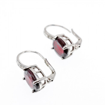 Sky Jewelry Серебряные серьги с альмандином  Роза