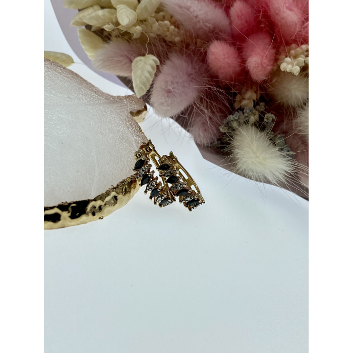 Sky Jewelry Серебряные серьги в позолоте с сапфирами  Грация